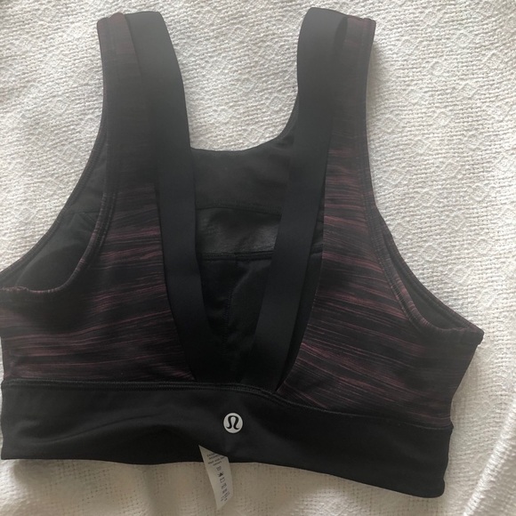Lululemon Run the Day Bra Size 4 in Low Tide Blush Berry Black Sports Bra - Picture 12 of 12